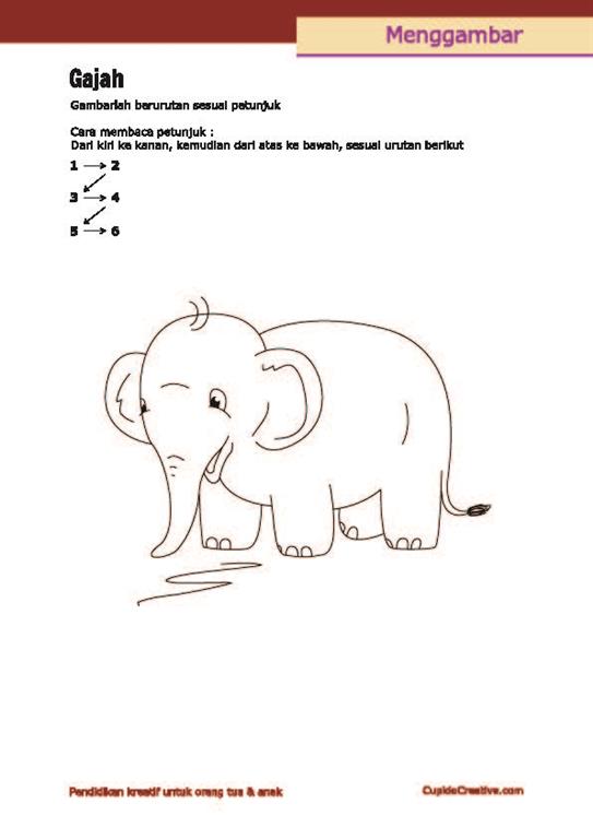 Kerajinan Anak Menggambar Gajah Cupidocreativeblog Petunjuk Langkah Sd Gambar Pensil